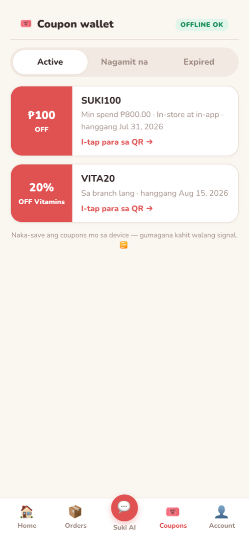 Coupon wallet with discounts
